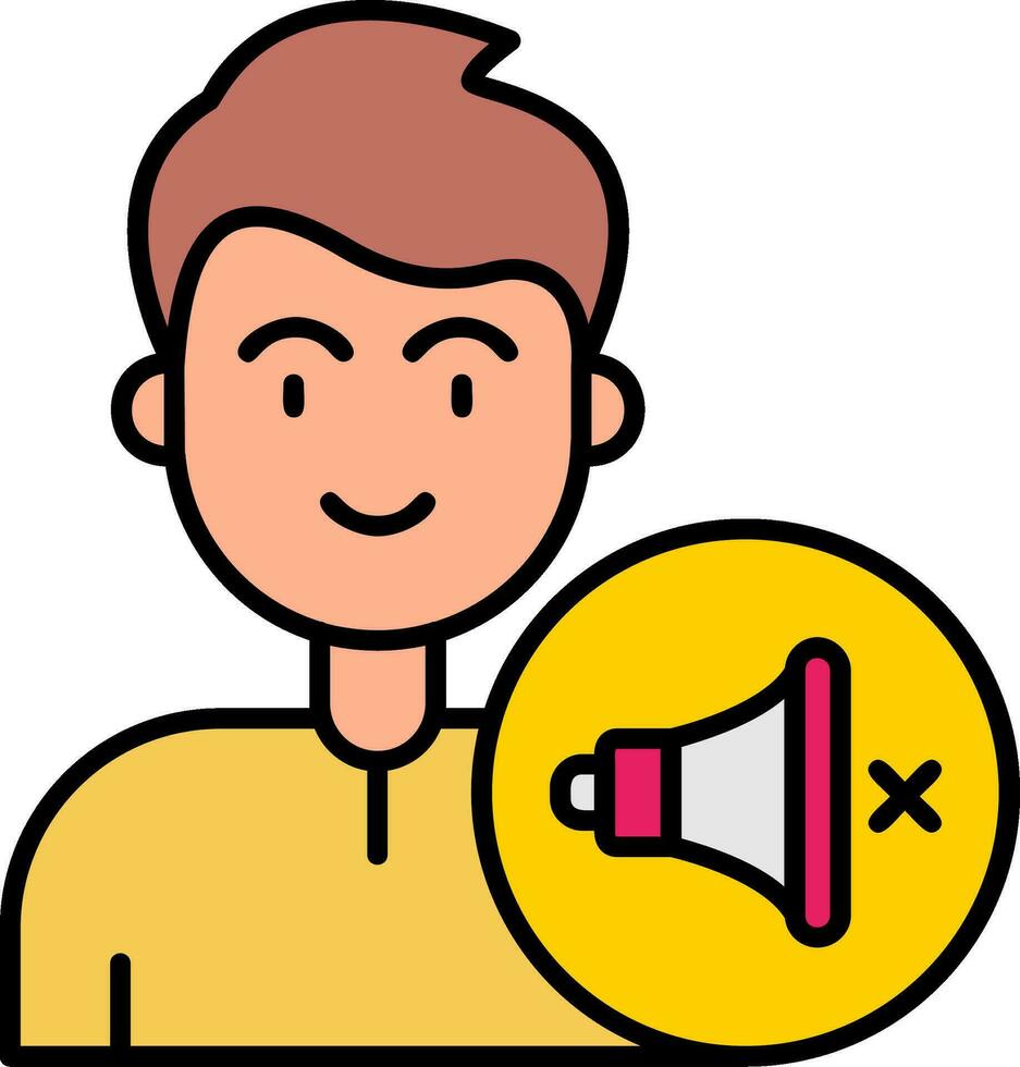 Mute Line Filled Icon vector