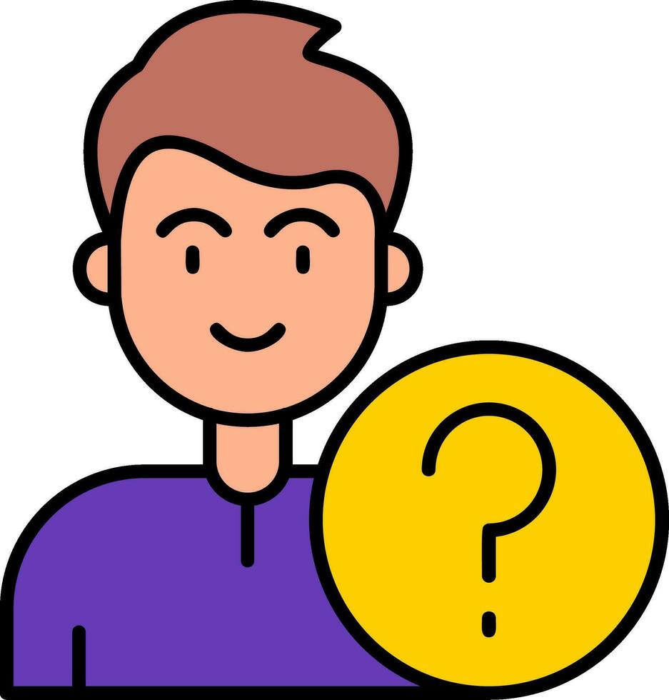 Question Line Filled Icon vector