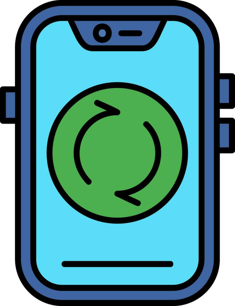 Recycle Line Filled Icon vector