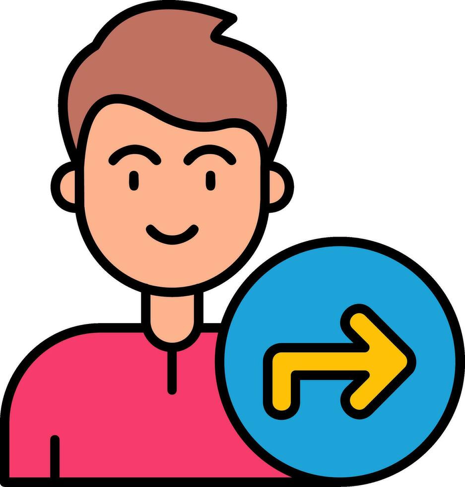 Direction Line Filled Icon vector