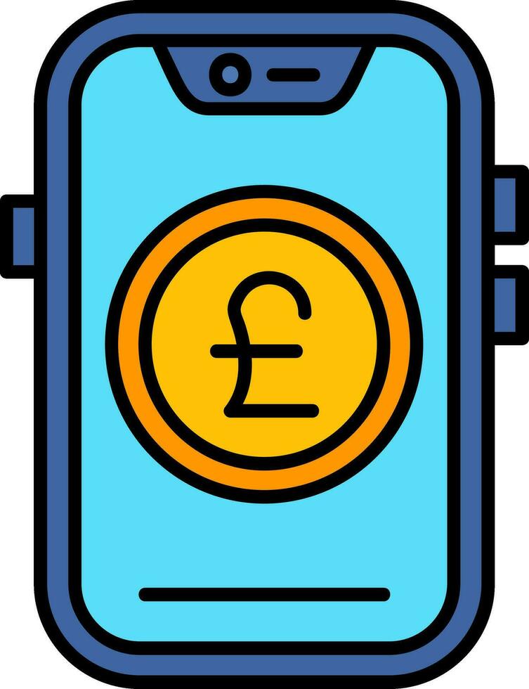 Pound Line Filled Icon vector