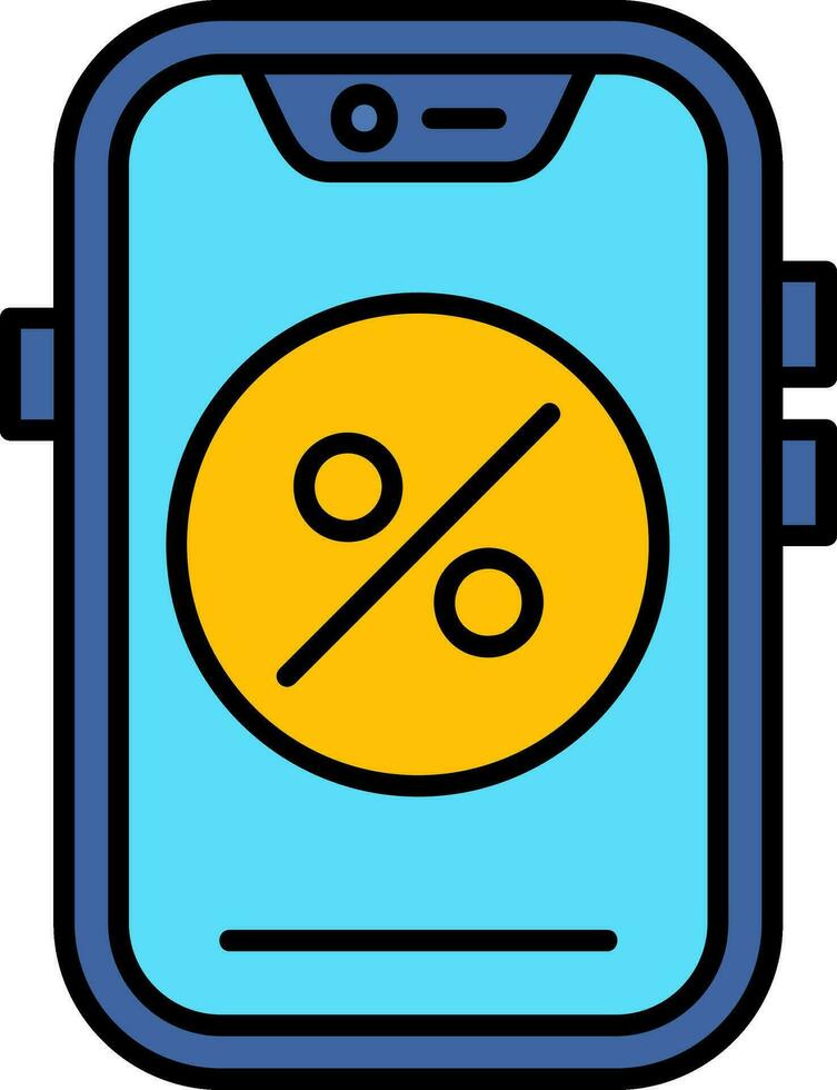 Percentage Line Filled Icon vector