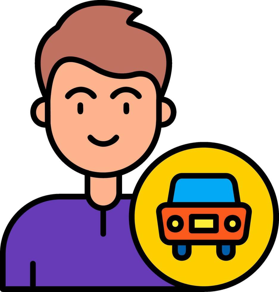 Car Line Filled Icon vector