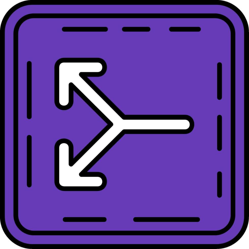 Split Line Filled Icon vector
