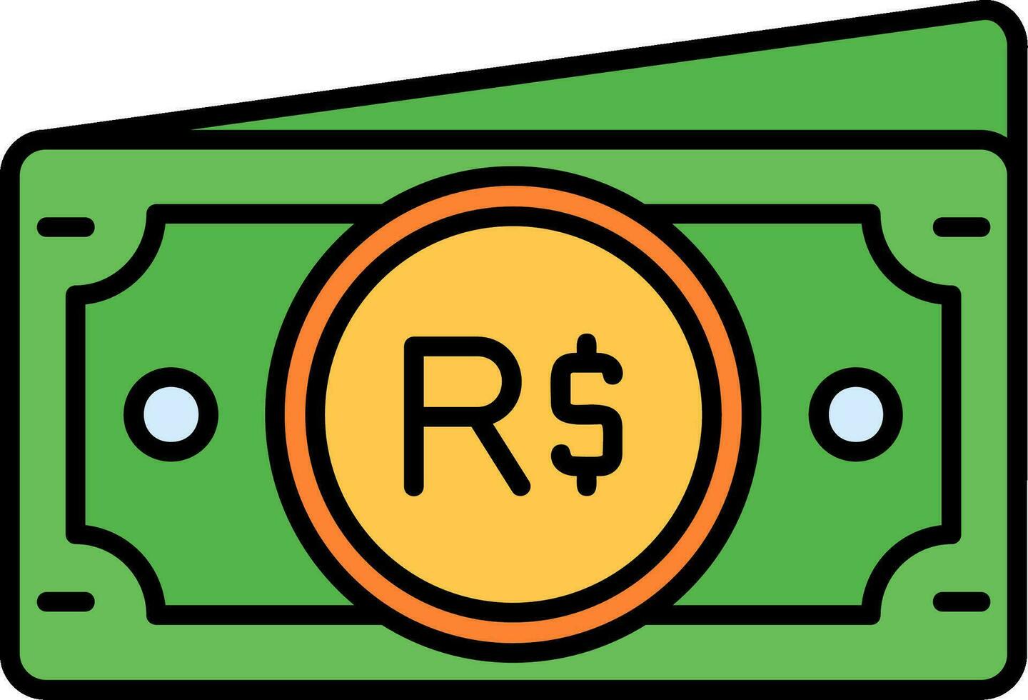 Brazilian real Line Filled Icon vector