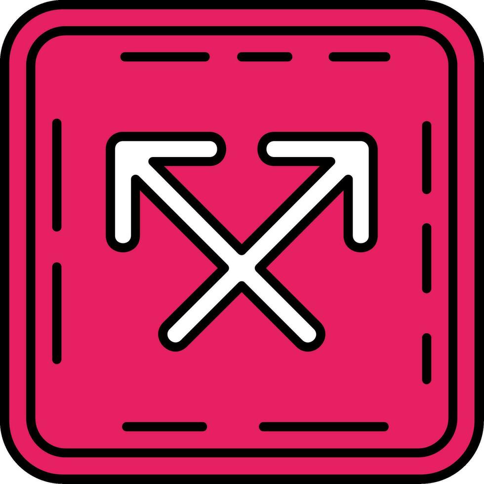 Intersect Line Filled Icon vector
