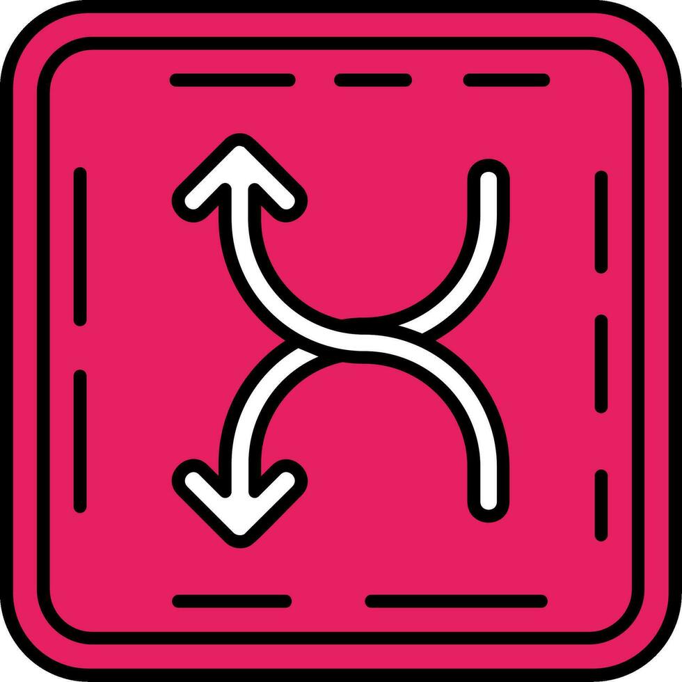 Shuffle Line Filled Icon vector