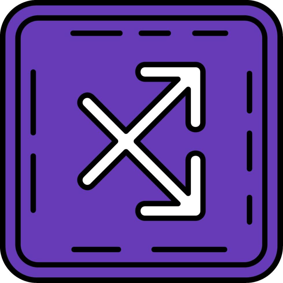 Intersect Line Filled Icon vector