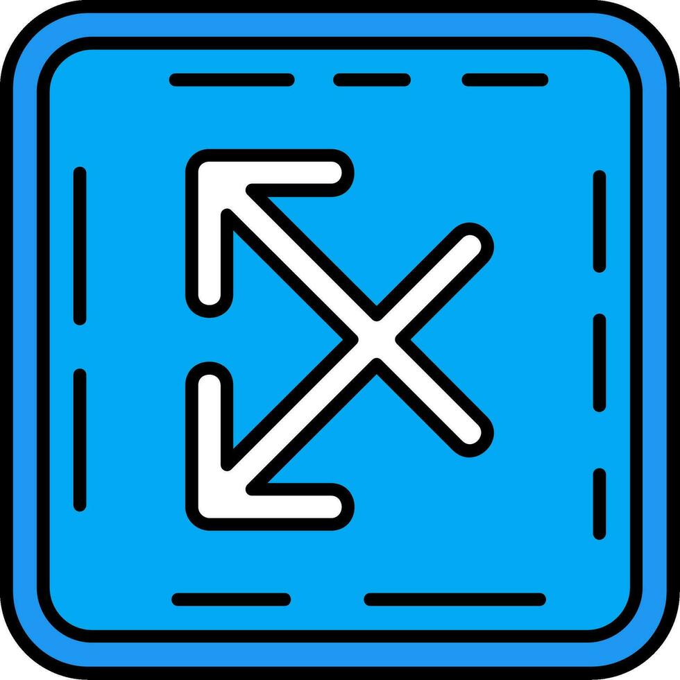 Intersect Line Filled Icon vector