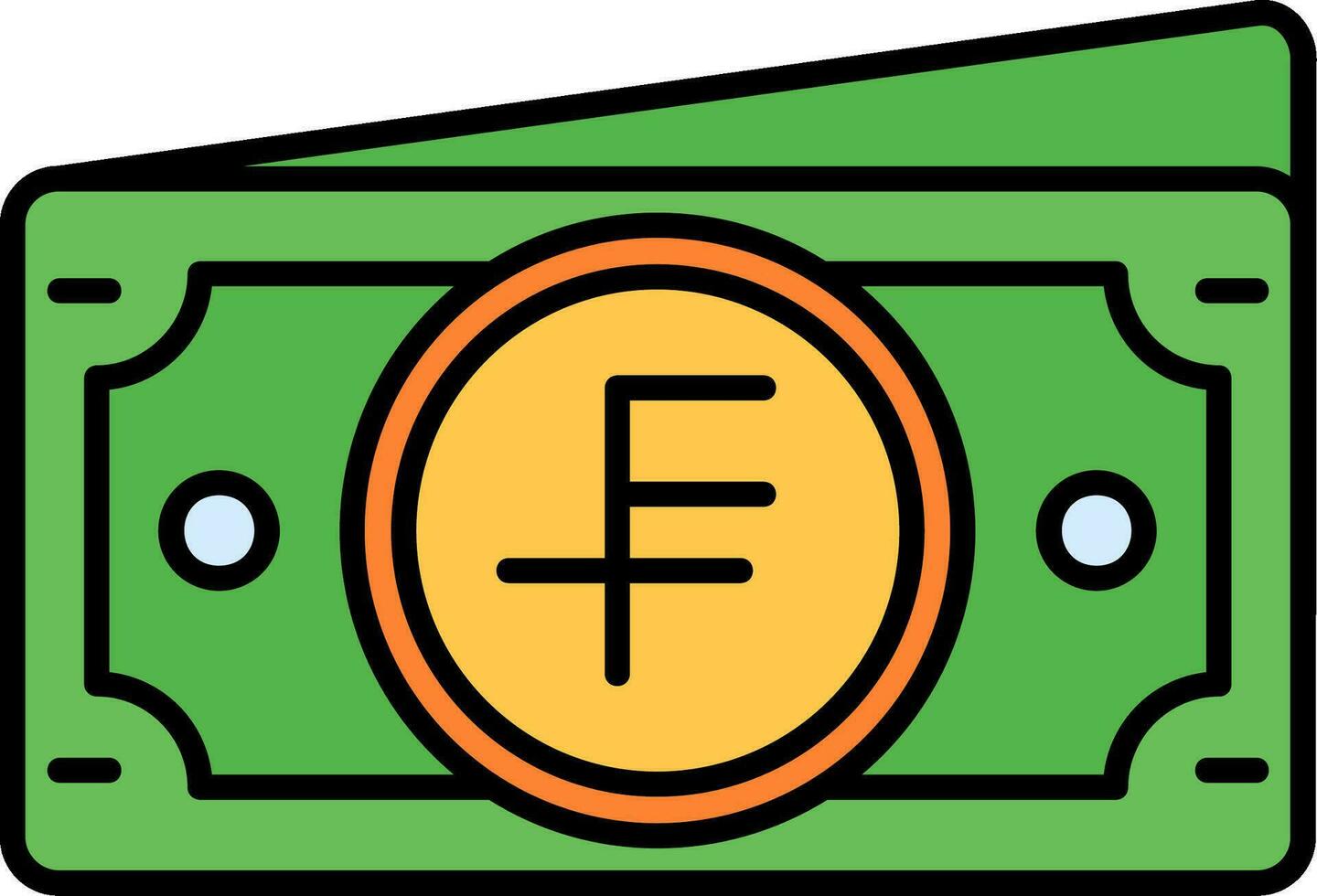 Swiss franc Line Filled Icon vector