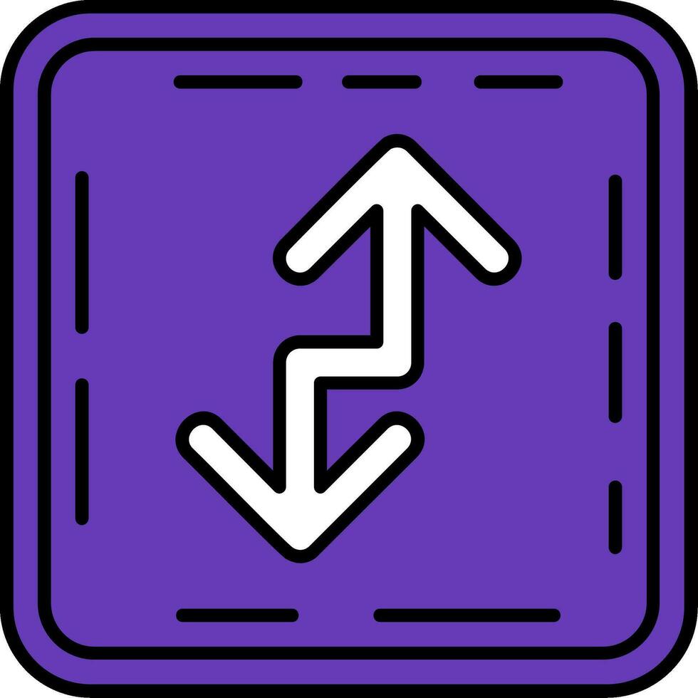 Zigzag Line Filled Icon vector
