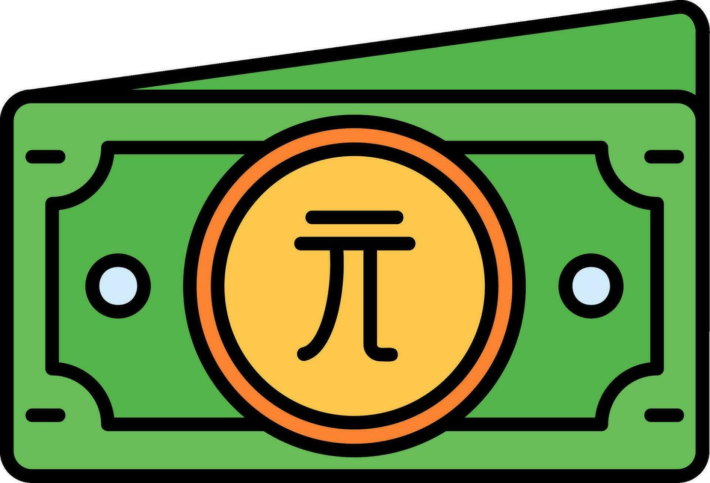 New taiwan dollar Line Filled Icon vector