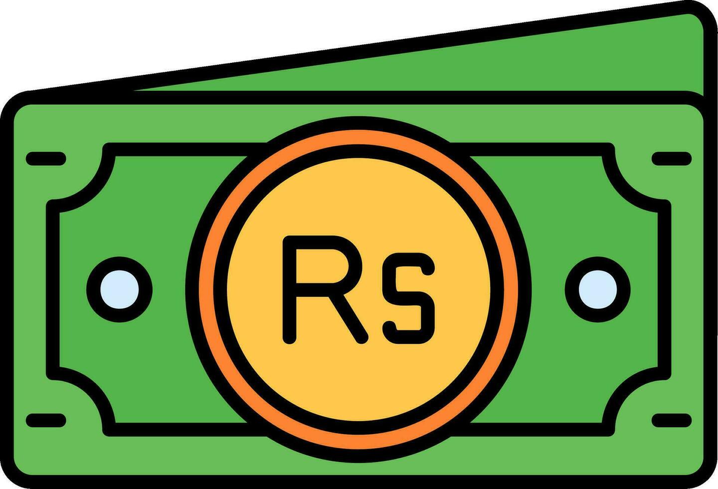 Rupee Line Filled Icon vector