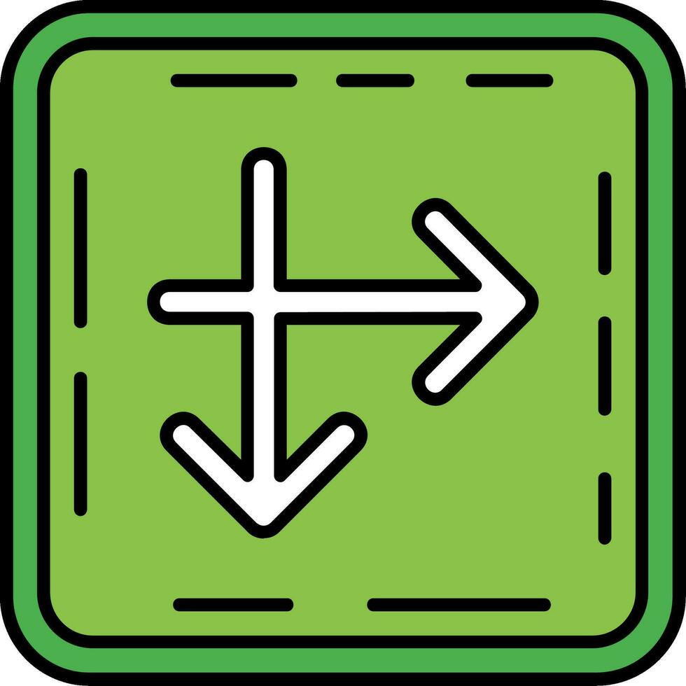 Intersect Line Filled Icon vector