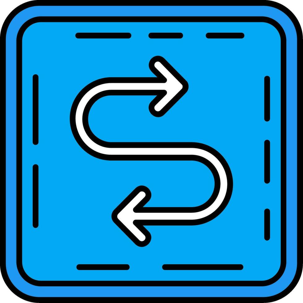 Zigzag Line Filled Icon vector