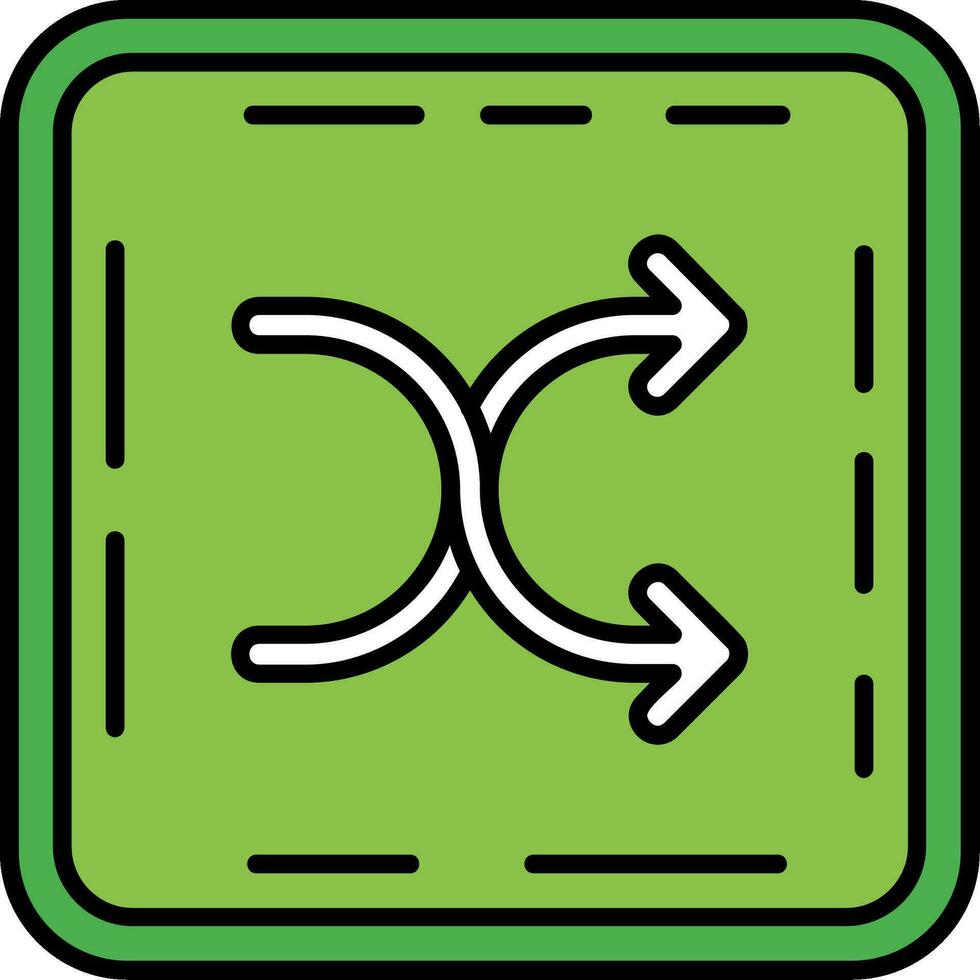 Shuffle Line Filled Icon vector