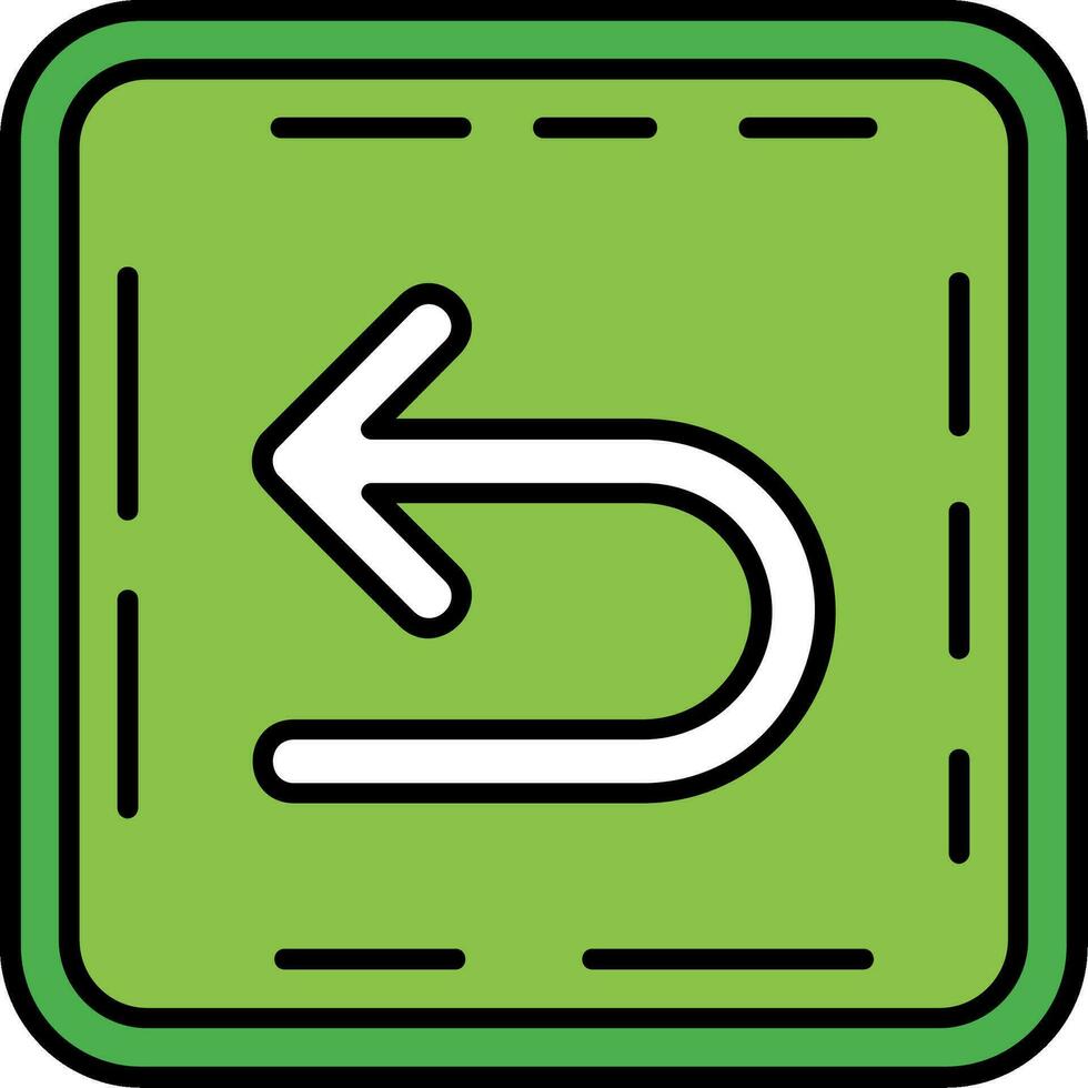 U turn Line Filled Icon vector