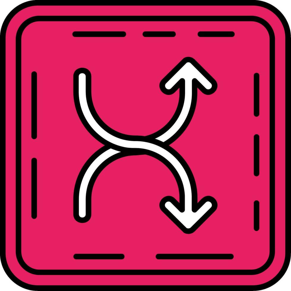 Shuffle Line Filled Icon vector