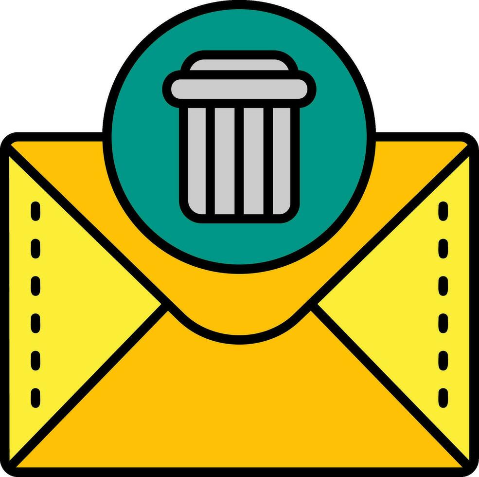 Dustbin Line Filled Icon vector