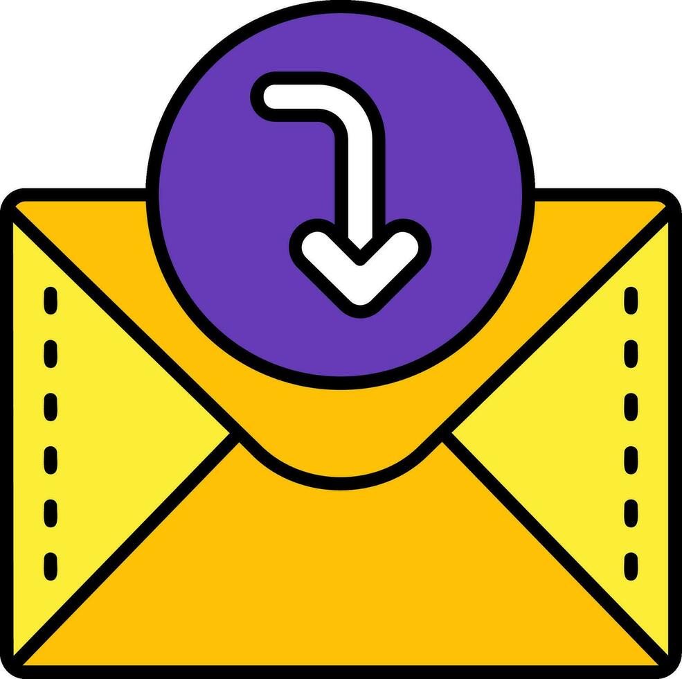 Down arrow Line Filled Icon vector