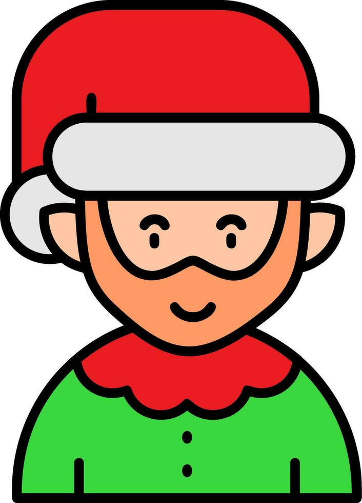 elfie línea lleno icono vector