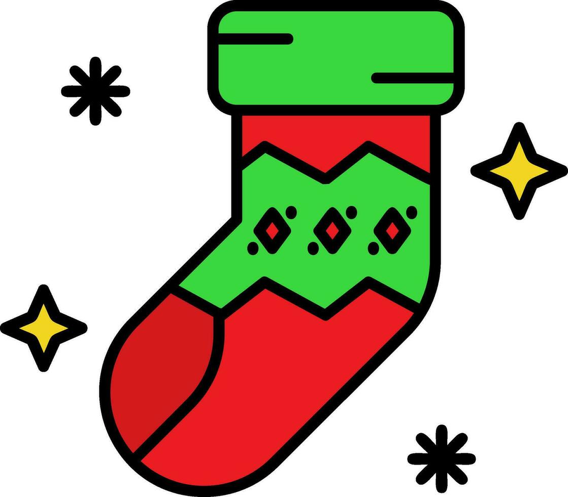 Sock Line Filled Icon vector