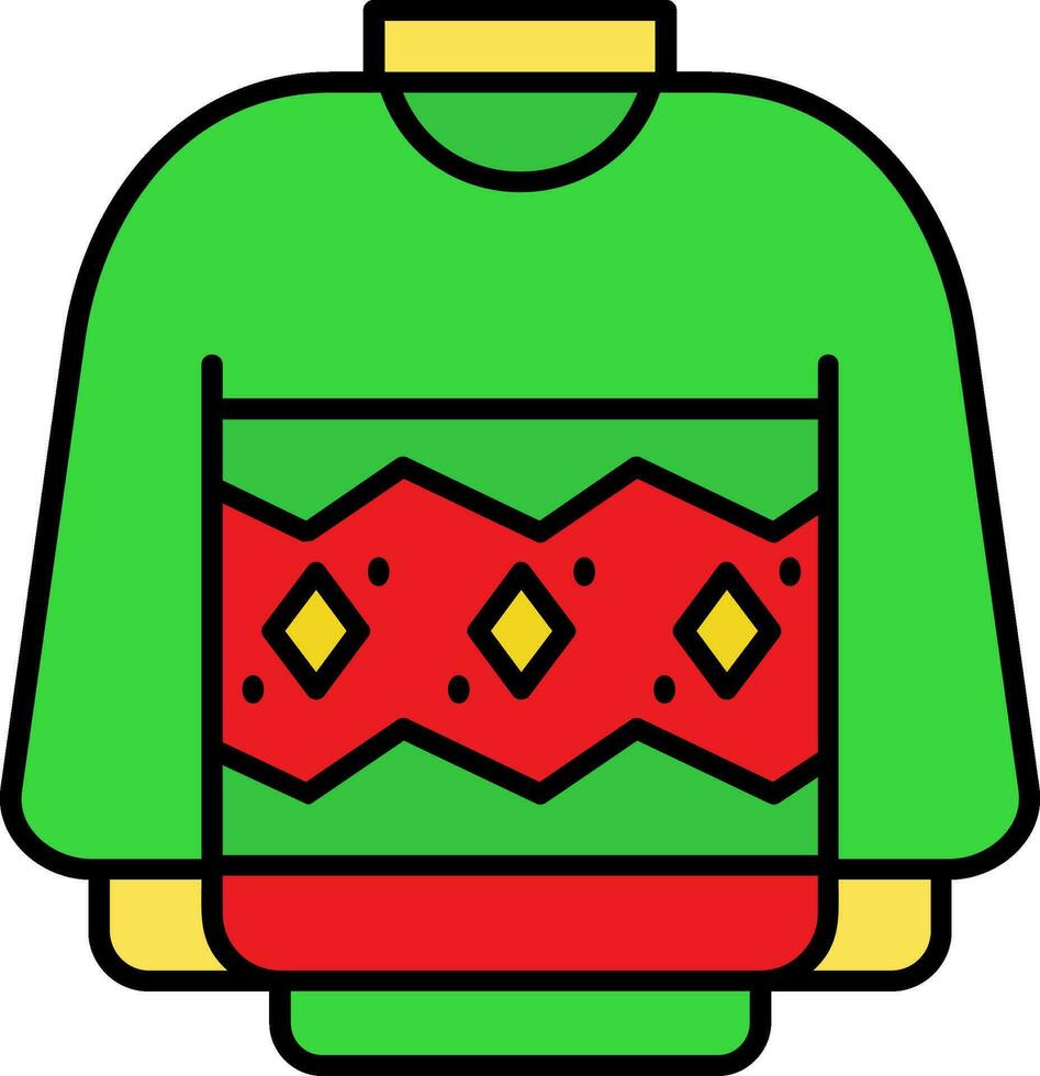 Sweater Line Filled Icon vector