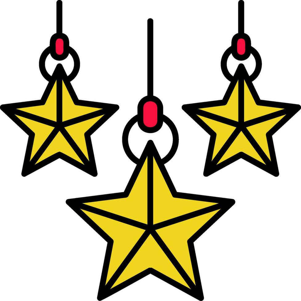 Navidad estrella línea lleno icono vector