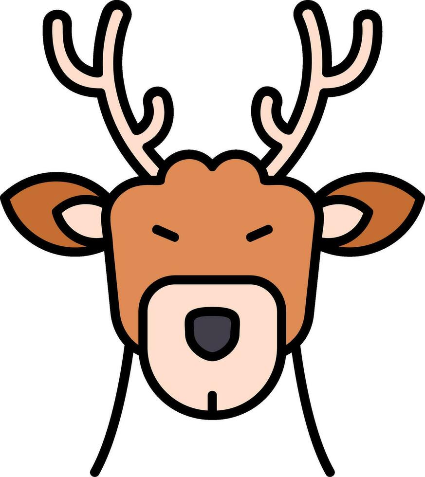 Deer Line Filled Icon vector