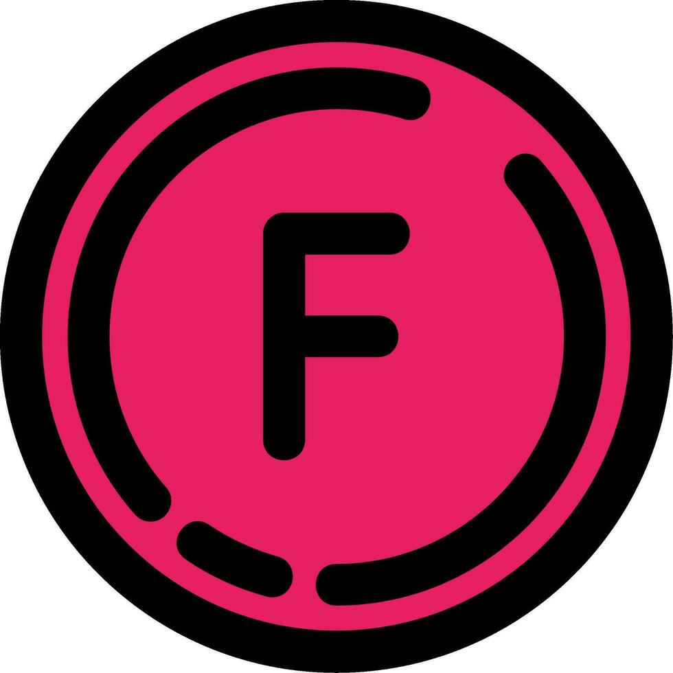 Letter f Line Filled Icon vector