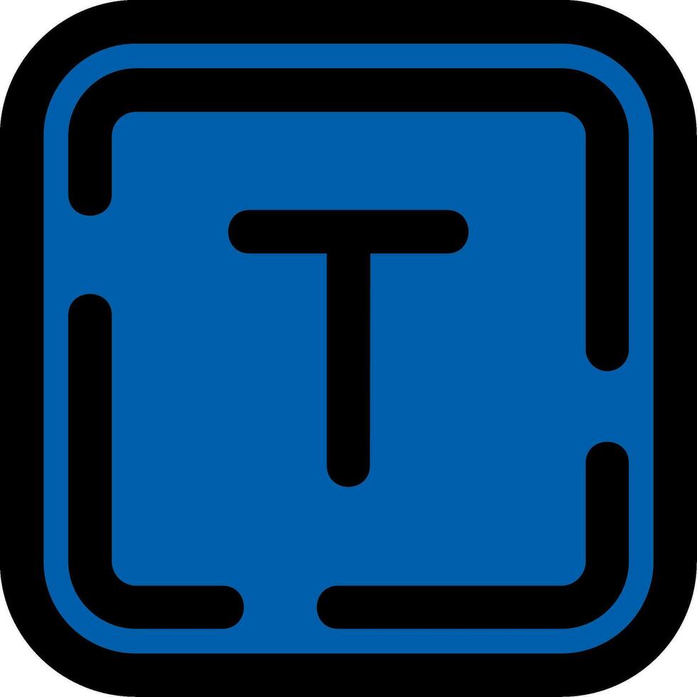 Letter t Line Filled Icon vector