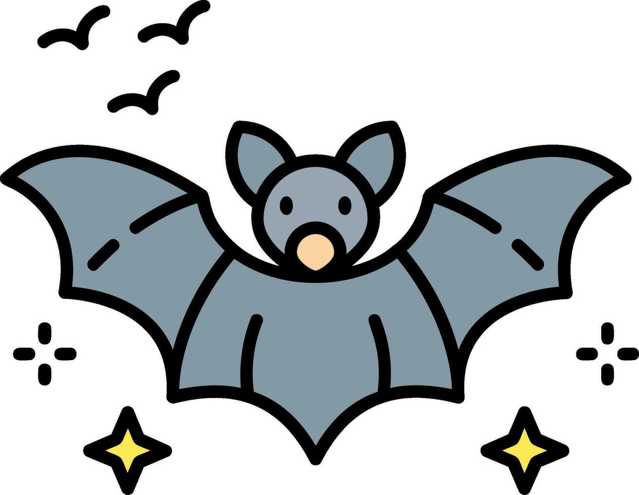 Bat Line Filled Icon vector