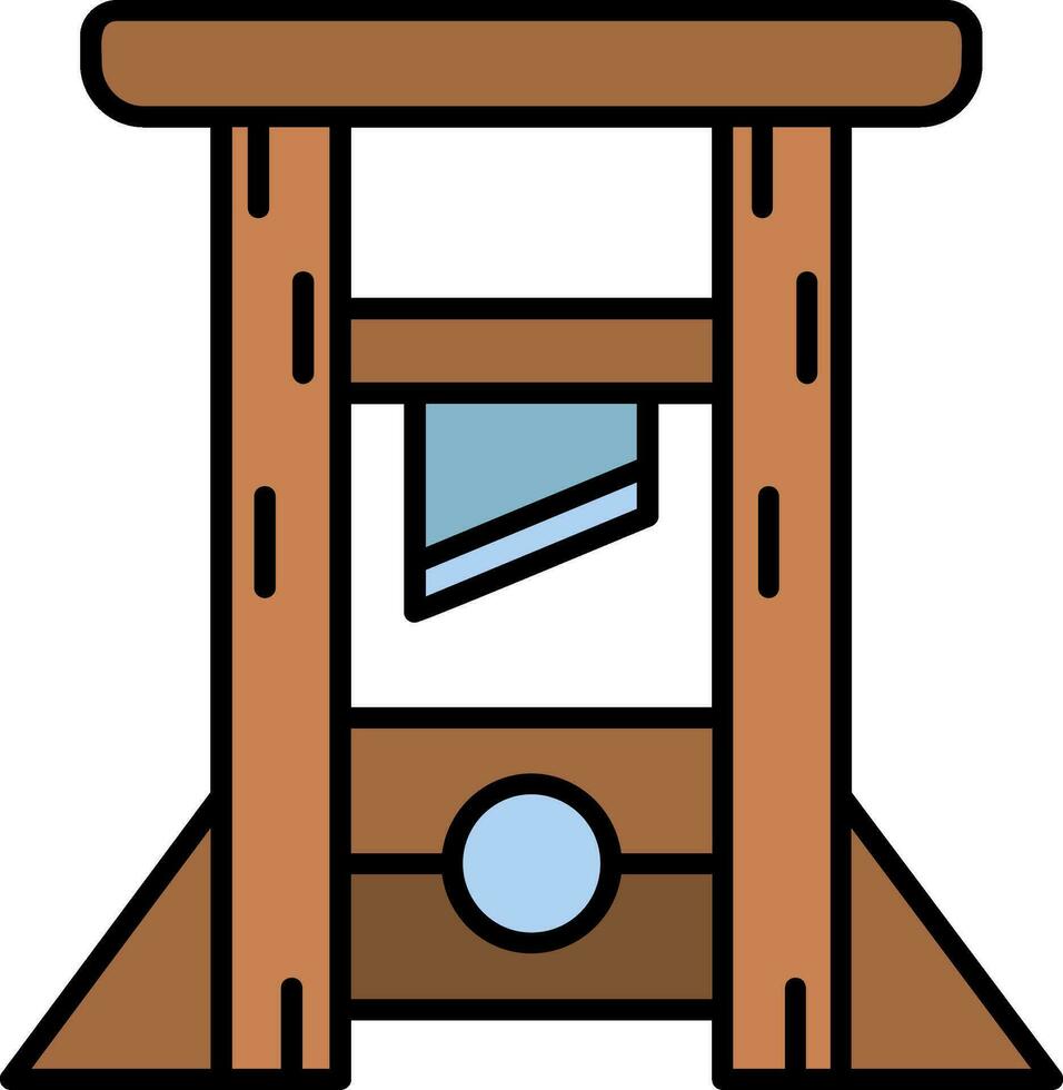 Guilotine Line Filled Icon vector