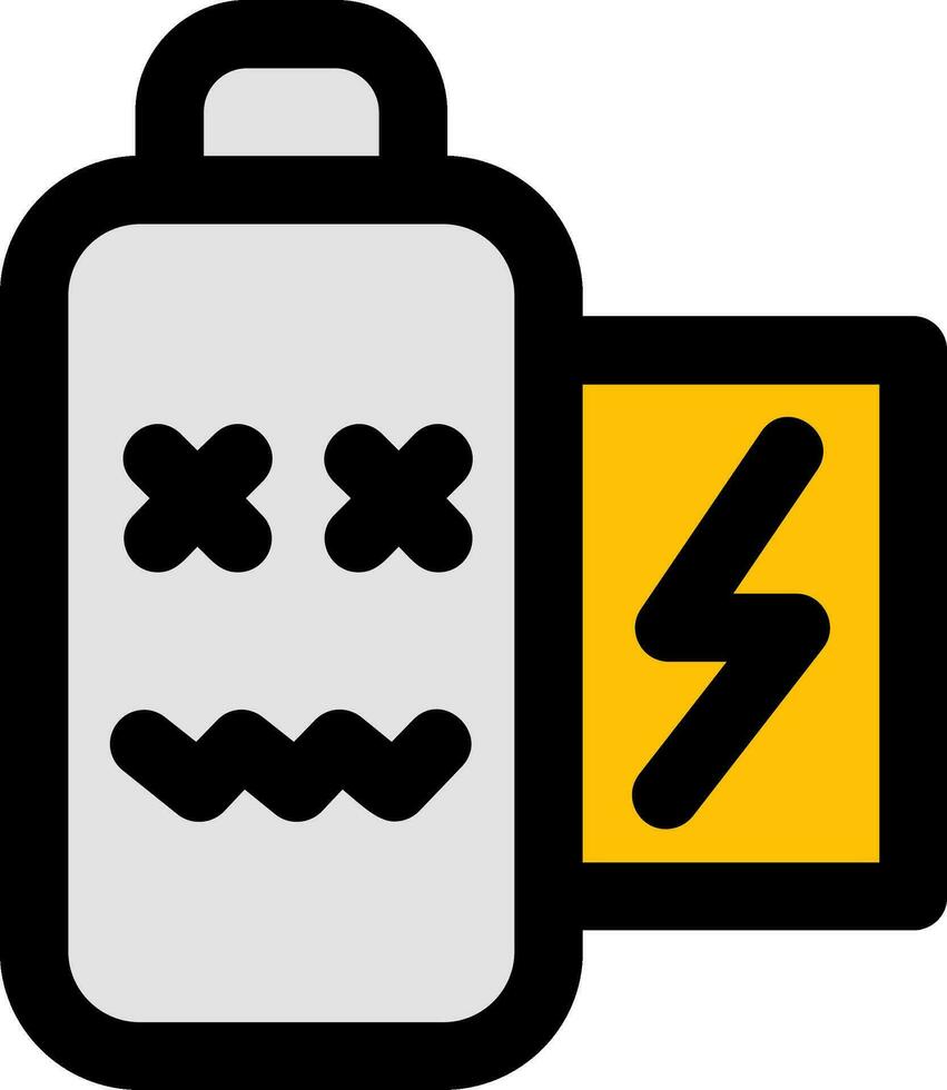 Battery dead Line Filled Icon 36621756 Vector Art at Vecteezy