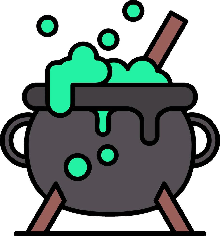 Cauldron Line Filled Icon vector