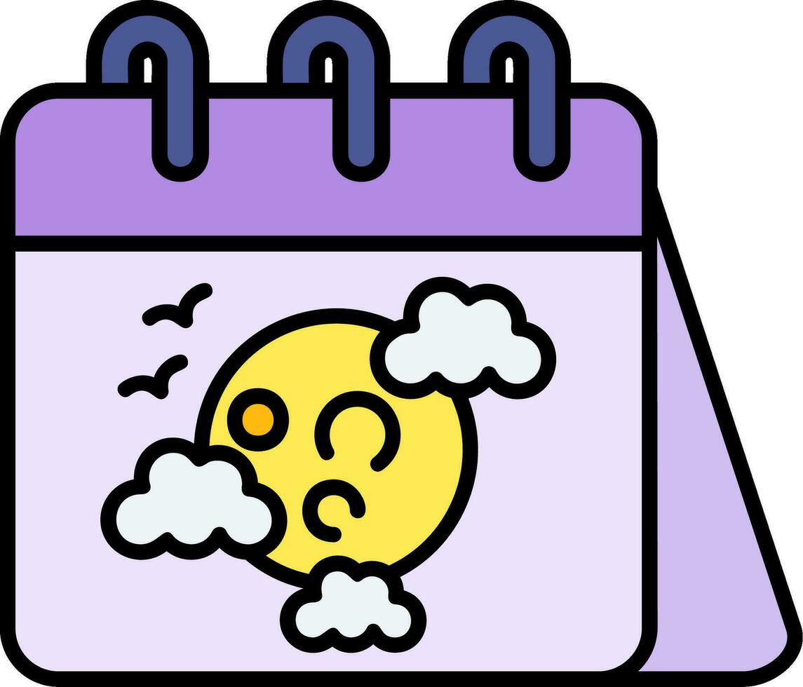 Calender Line Filled Icon vector