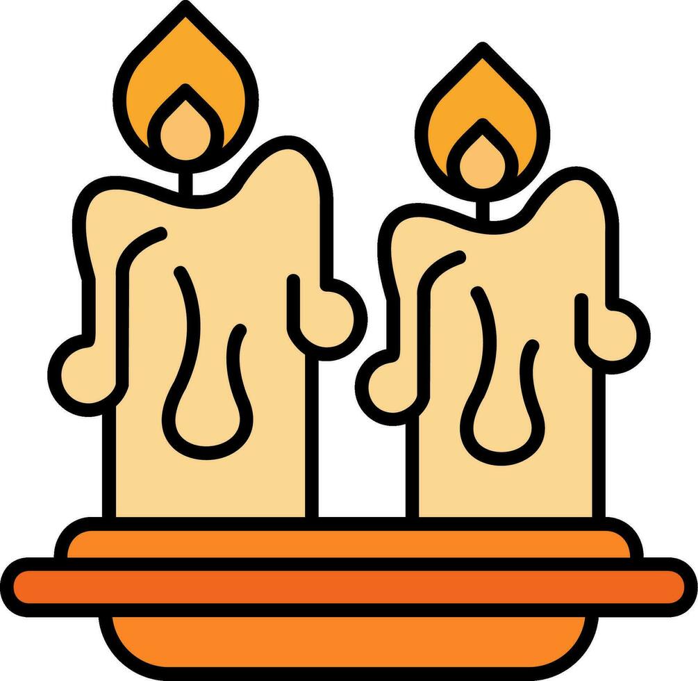 Candles Line Filled Icon vector