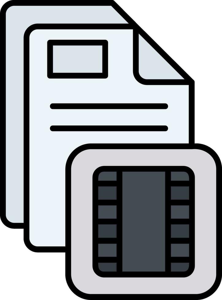 Film Line Filled Icon vector