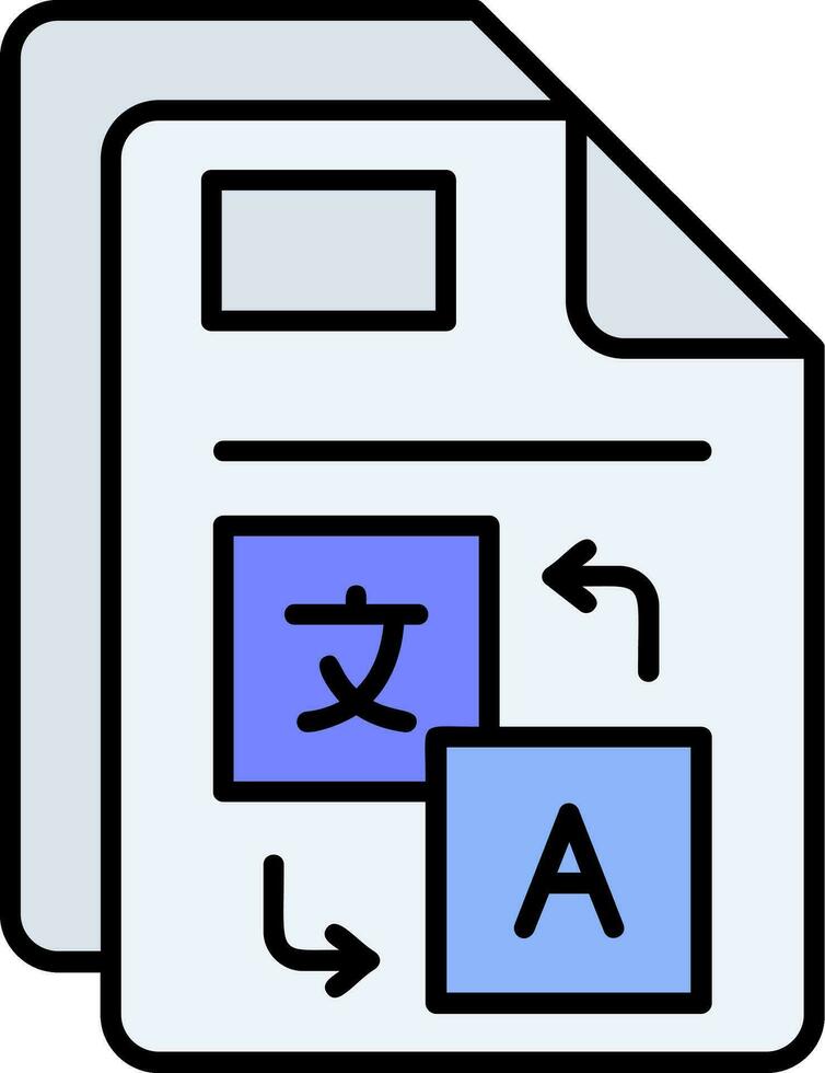 Translate Line Filled Icon vector