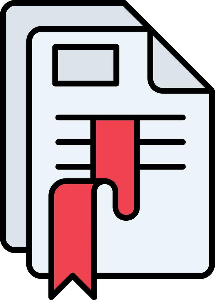 Bookmark Line Filled Icon vector