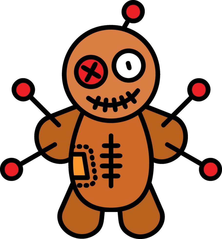 Voodoo Line Filled Icon vector