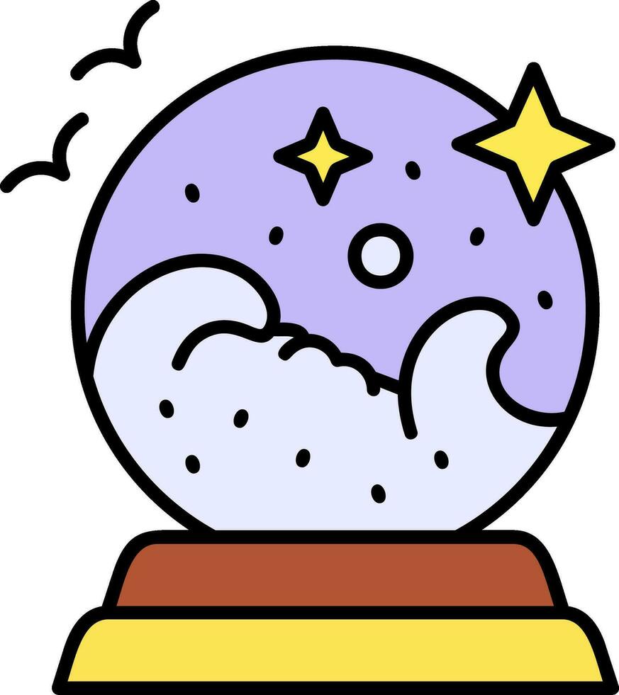 Crystal ball Line Filled Icon vector