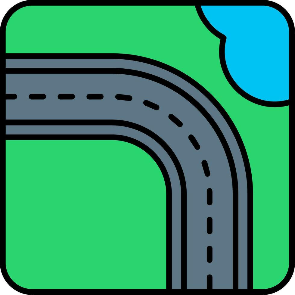 Highway Line Filled Icon vector