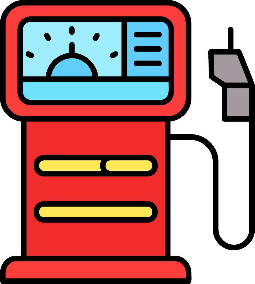 Gas station Line Filled Icon vector