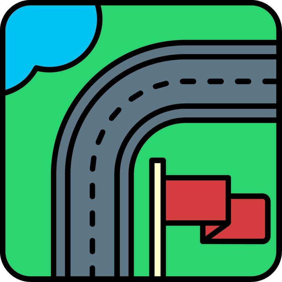 Destination Line Filled Icon vector