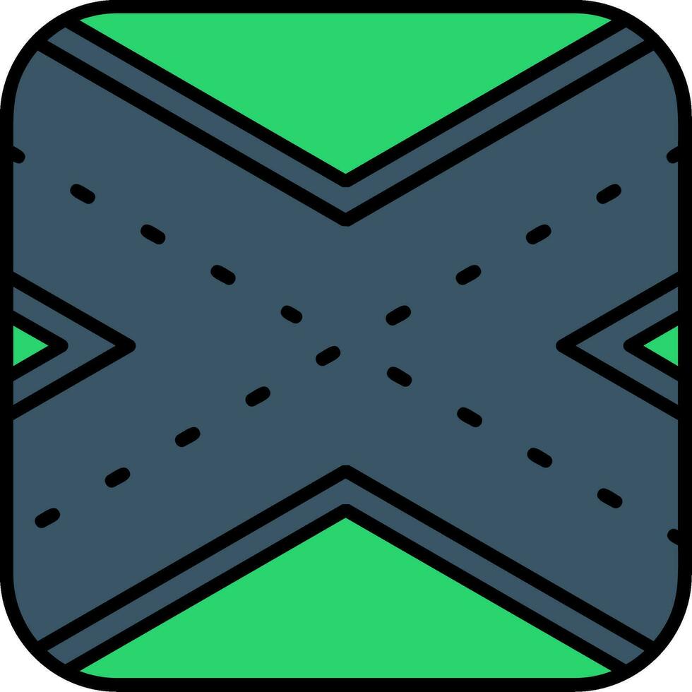 Runway Line Filled Icon vector