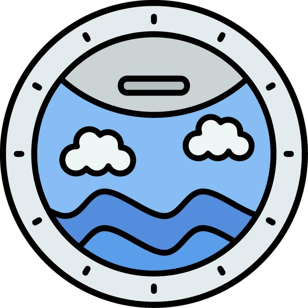 Porthole Line Filled Icon vector