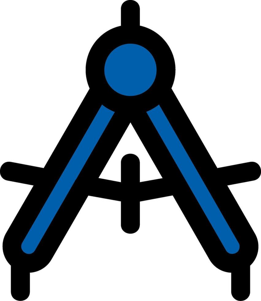 Drawing compass Line Filled Icon vector