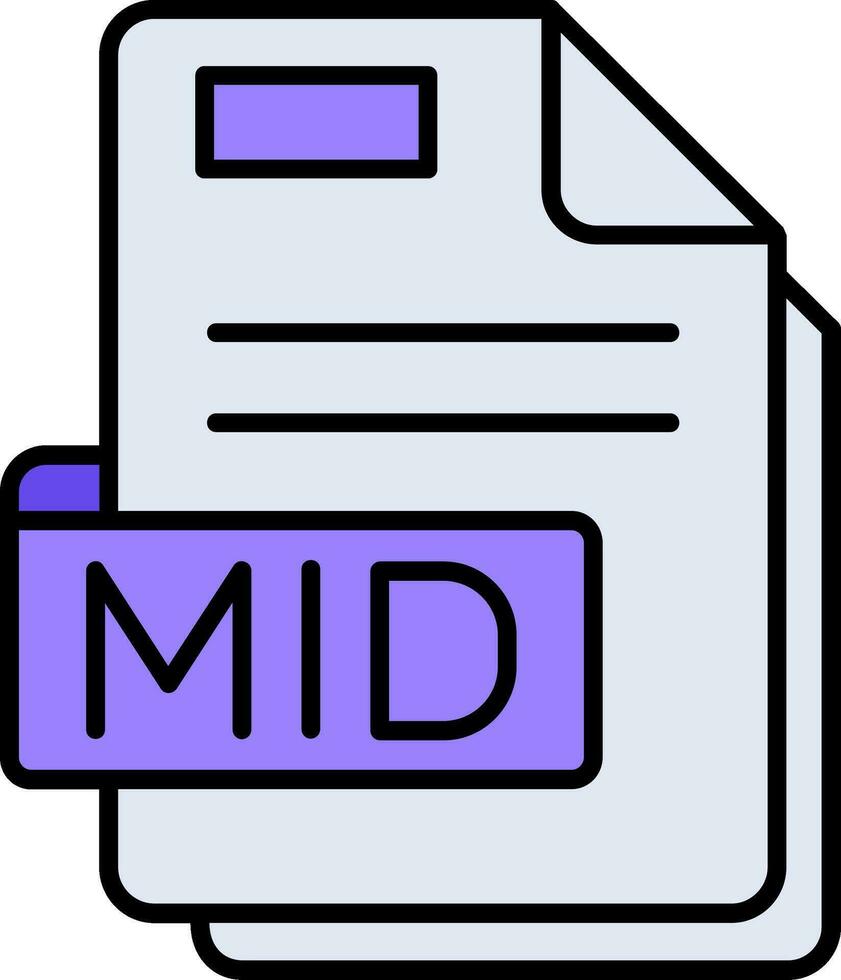 Mid Line Filled Icon vector