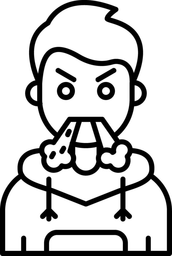 Angry Line Filled Icon vector